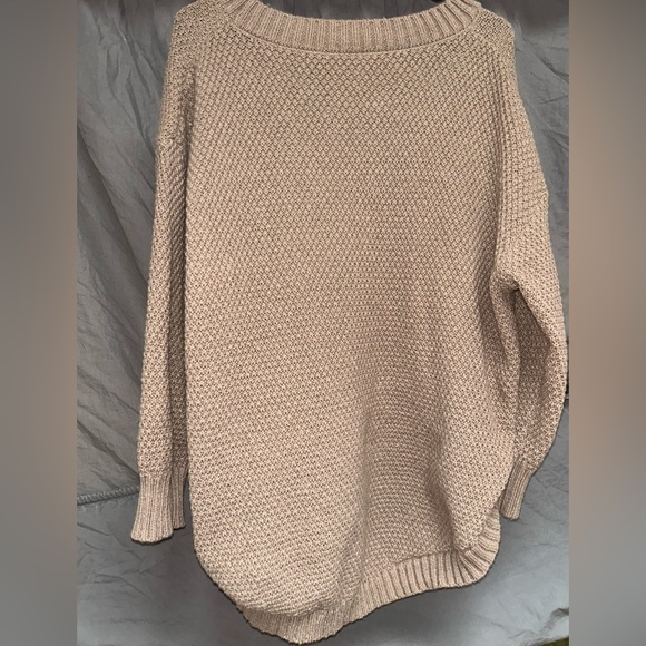 SHEIN Cream Crew Neck Sweater with Textured Knit - Picture 2 of 5
